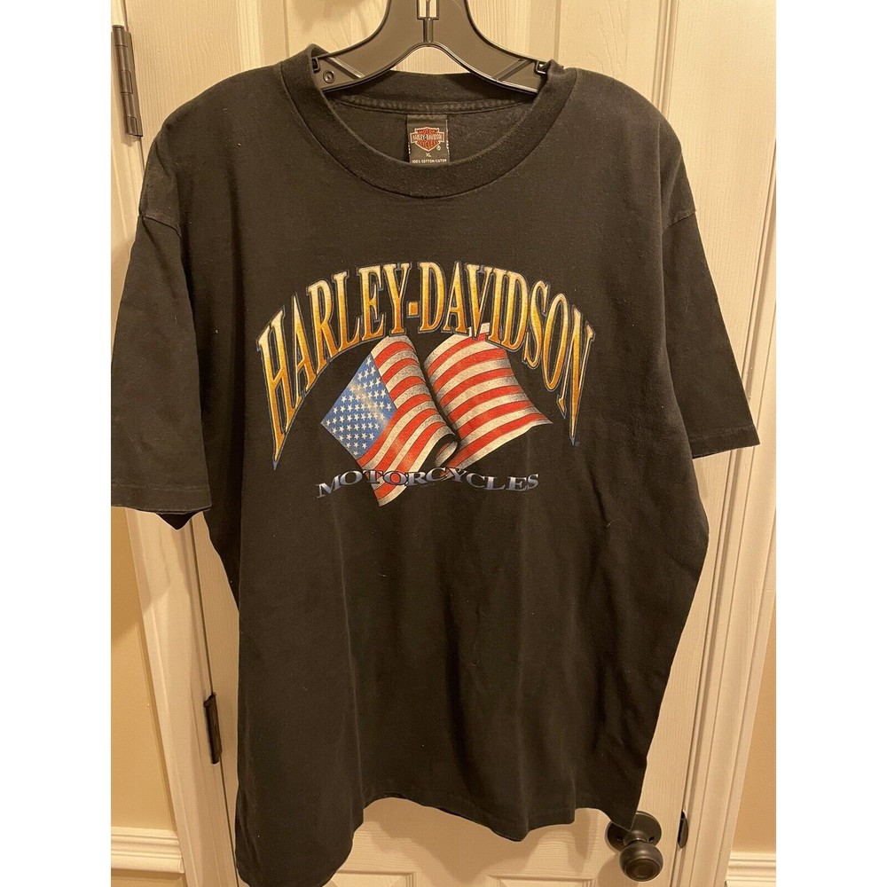 Vintage 1997 Harley Davidson American Flag Eagle T-Shirt Single Stitch  XL MN